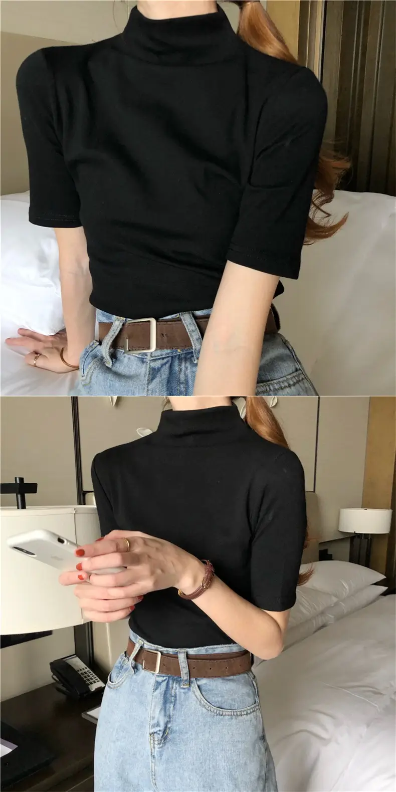Women's 2027 Cotton T-Shirt White Slim Fit — feature 14