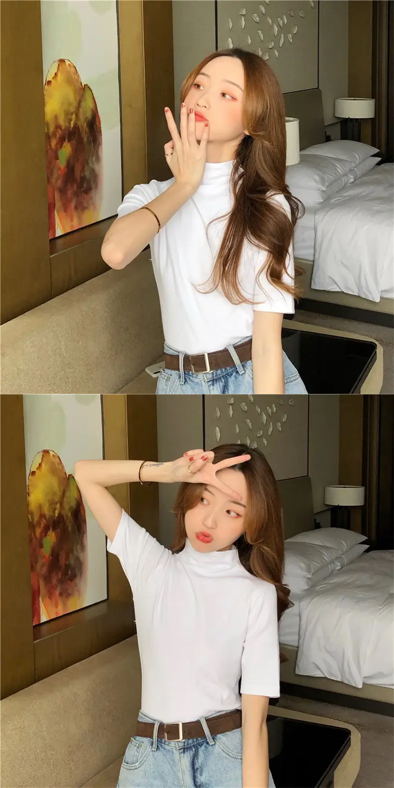 Women's 2027 Cotton T-Shirt White Slim Fit — feature 15