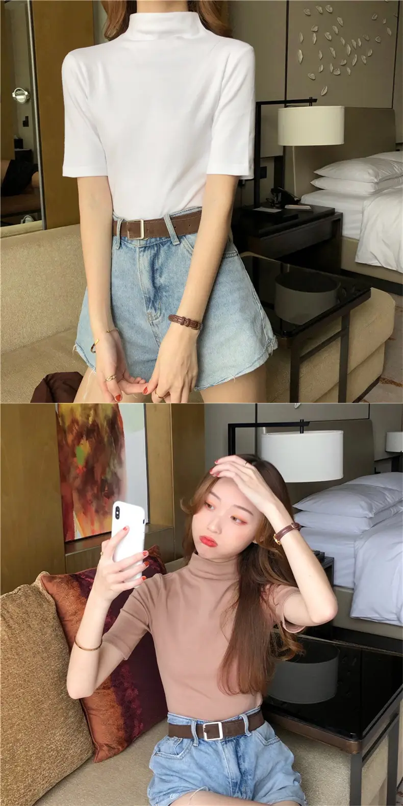 Women's 2027 Cotton T-Shirt White Slim Fit — feature 16