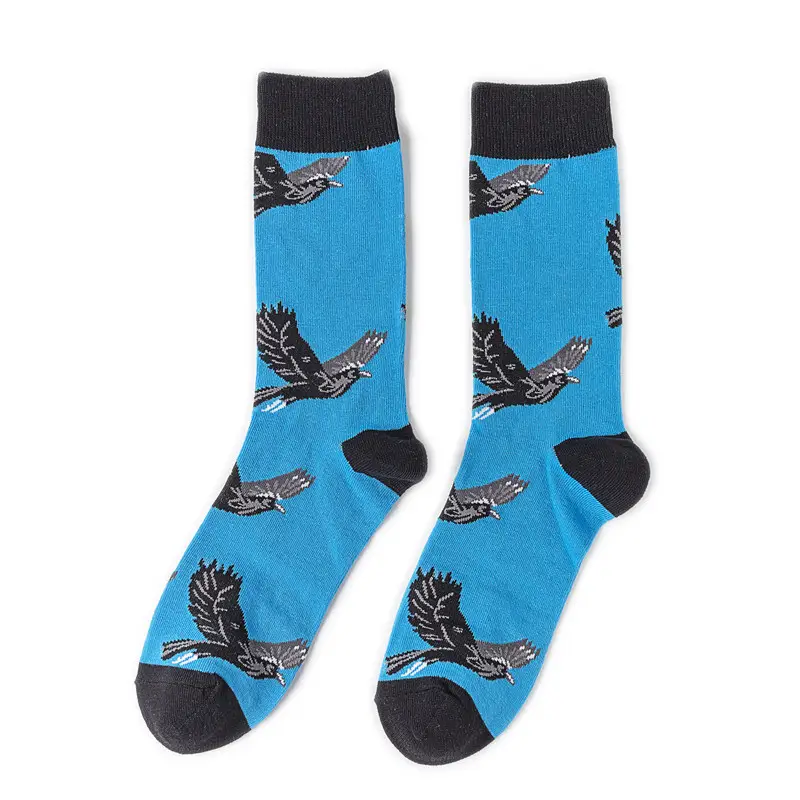 Cotton Personalized Socks with Animal Prints, Colorful Men's Socks, Manufacturer's Cross-Border Supply, Mid-Length Ins Socks, New Spring Style, Combed Cotton