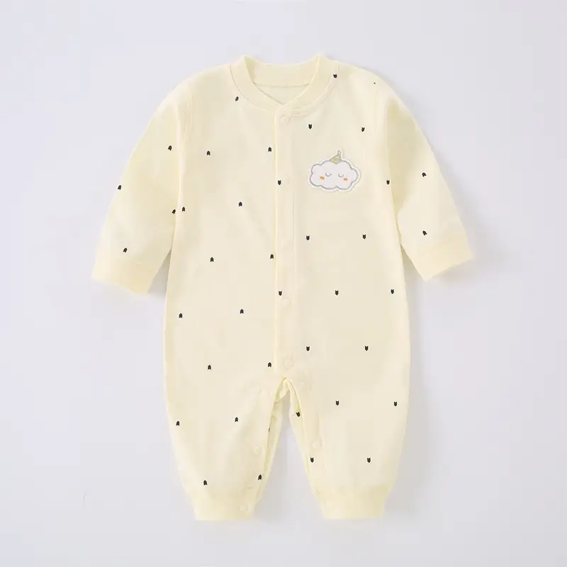 Newborn Cotton Pajamas Short Sleeve Yellow - Image 2