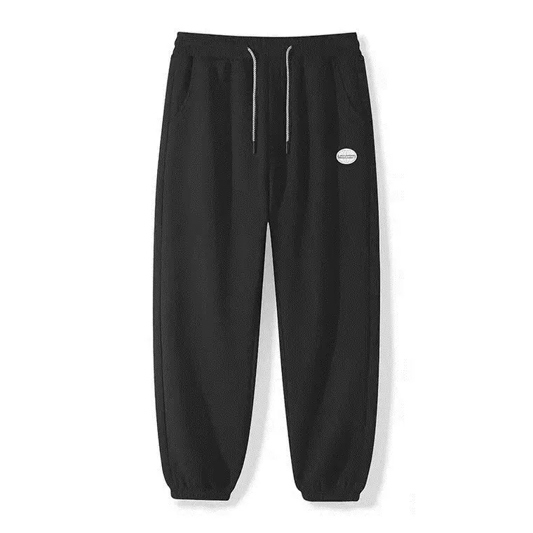 Men's Black Waffle Loose Leg Sports Pants - Image 10