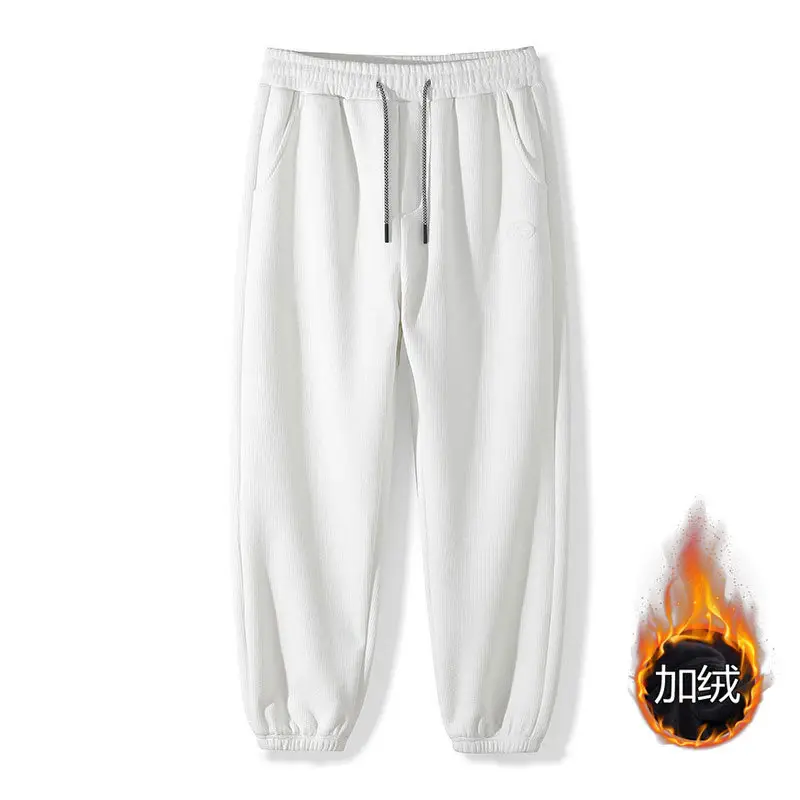 Men's Black Waffle Loose Leg Sports Pants - Image 3