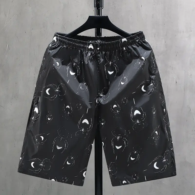 2022 Men Printed Black Beach Shorts Plus Size - Image 9