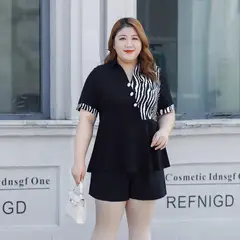 Plus Size Women's Black Zebra Heart T-Shirt — feature 2