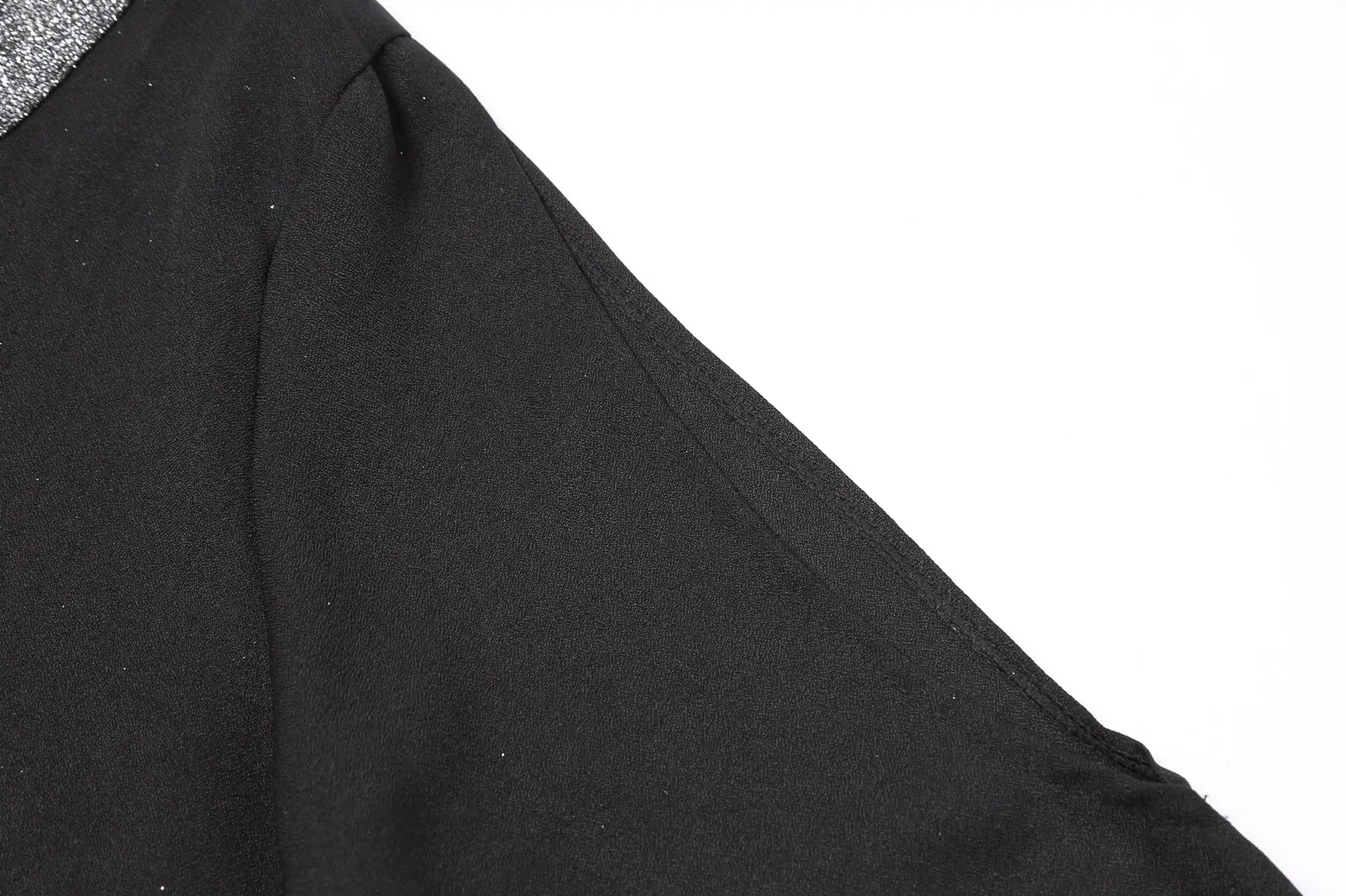 Black Off-Shoulder V-Neck Dress with Sequins — feature 12