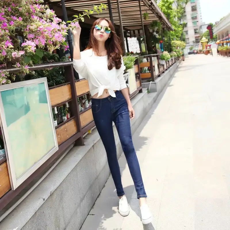 2017 Korean Style Slim Fit Black Track Pants with White Stripes - Image 17