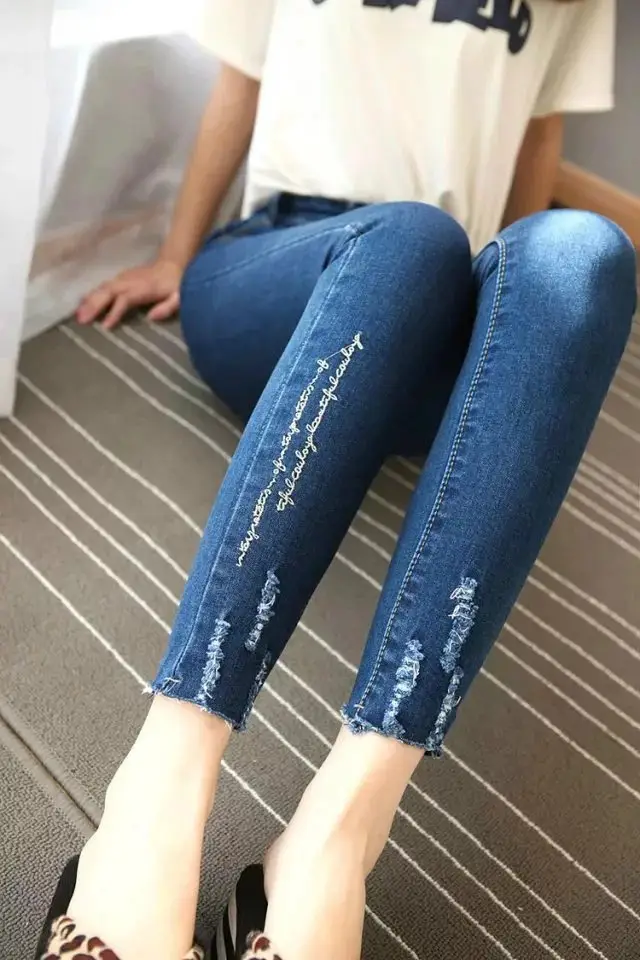 2017 Korean Style Slim Fit Black Track Pants with White Stripes - Image 10