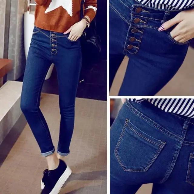 2017 Korean Style Slim Fit Black Track Pants with White Stripes - Image 11