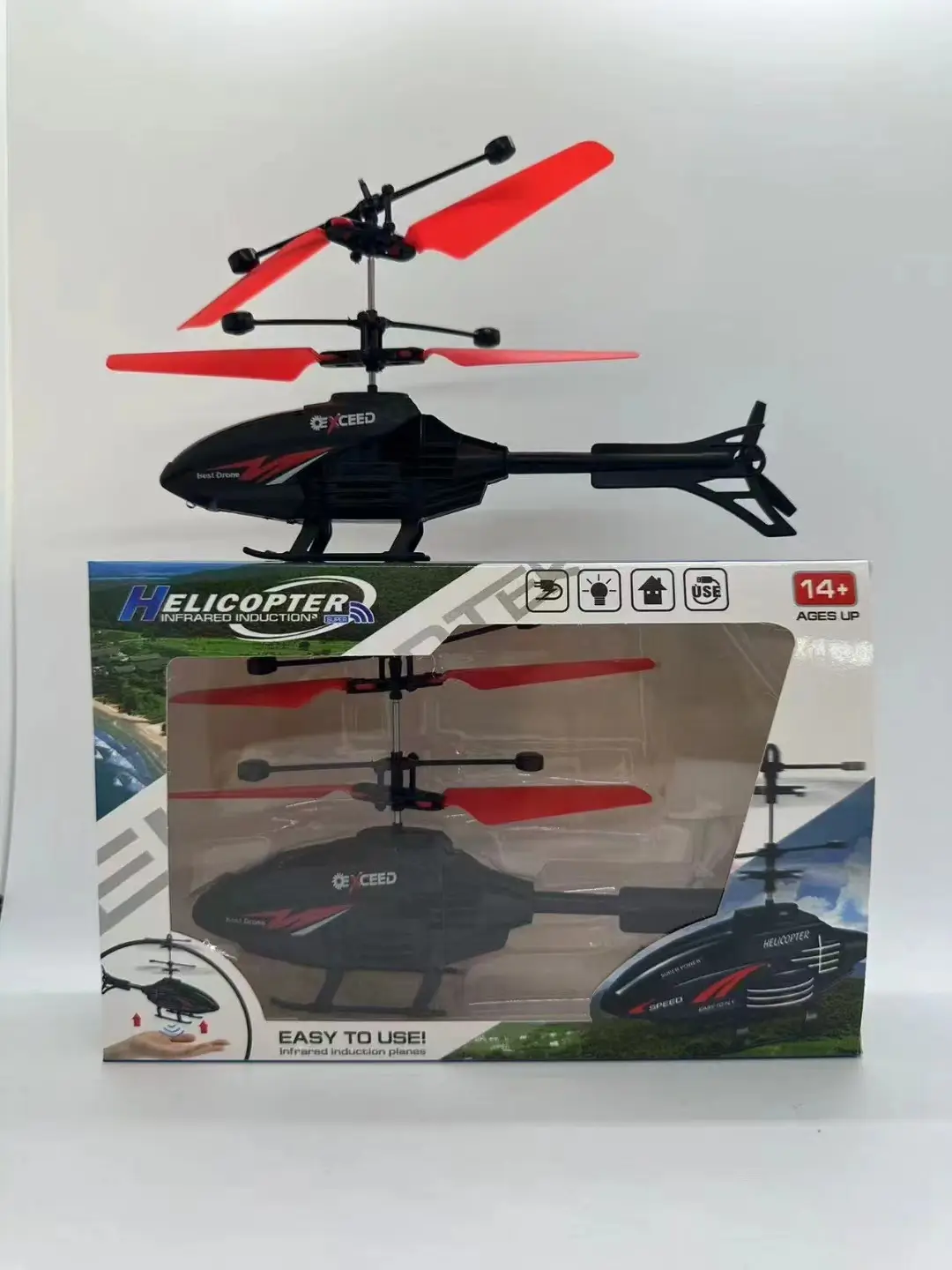 Cross-Border New Remote Control Aircraft Children's Palm Sensor Aircraft Two-Way Suspended Charging Animal Helicopter Toy