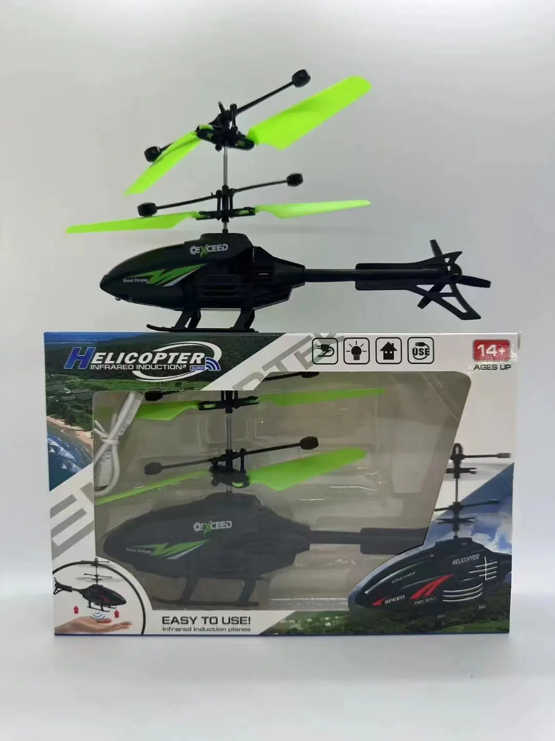 Cross-Border New Remote Control Aircraft Children's Palm Sensor Aircraft Two-Way Suspended Charging Animal Helicopter Toy