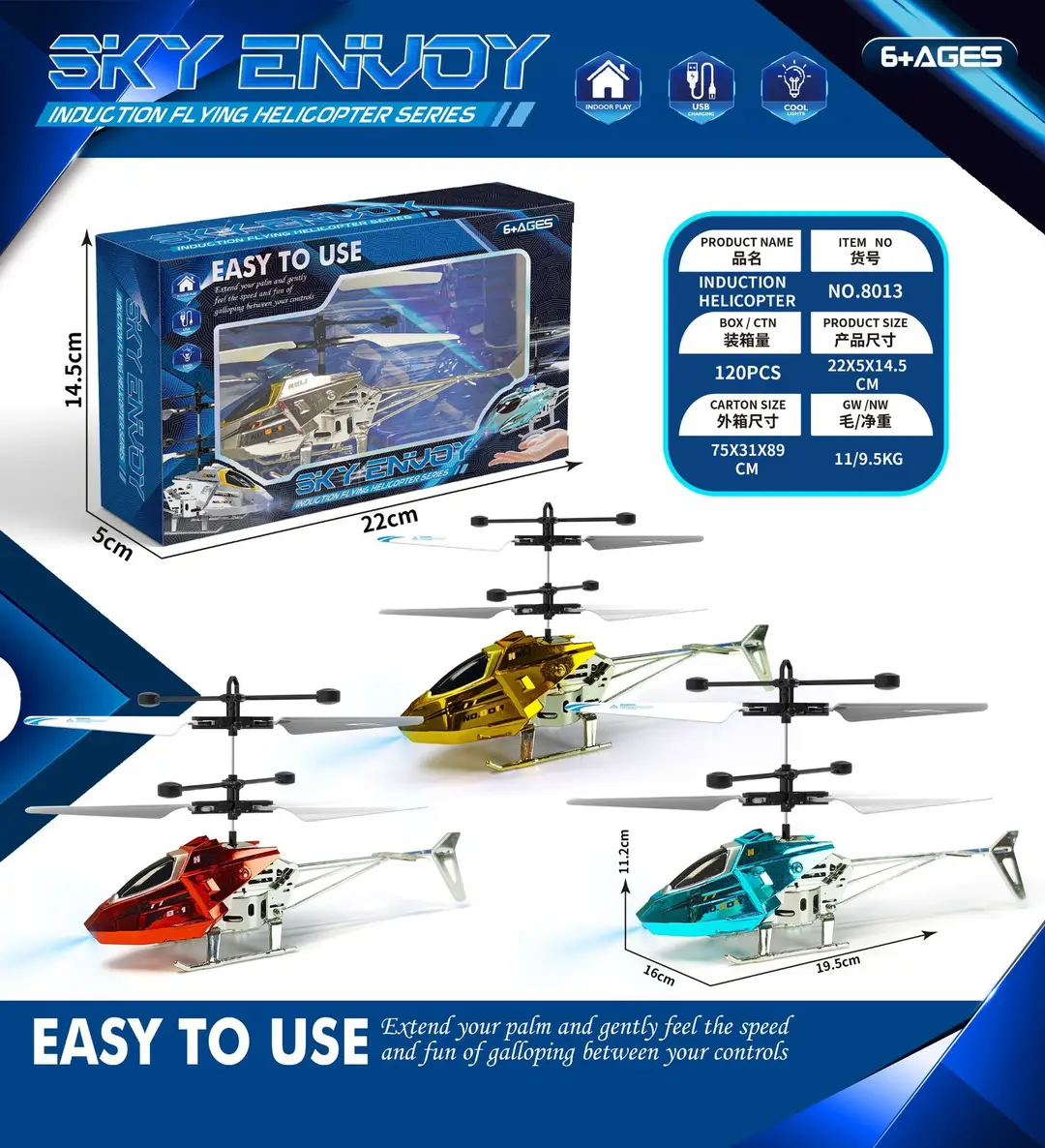 Cross-Border New Remote Control Aircraft Children's Palm Sensor Aircraft Two-Way Suspended Charging Animal Helicopter Toy