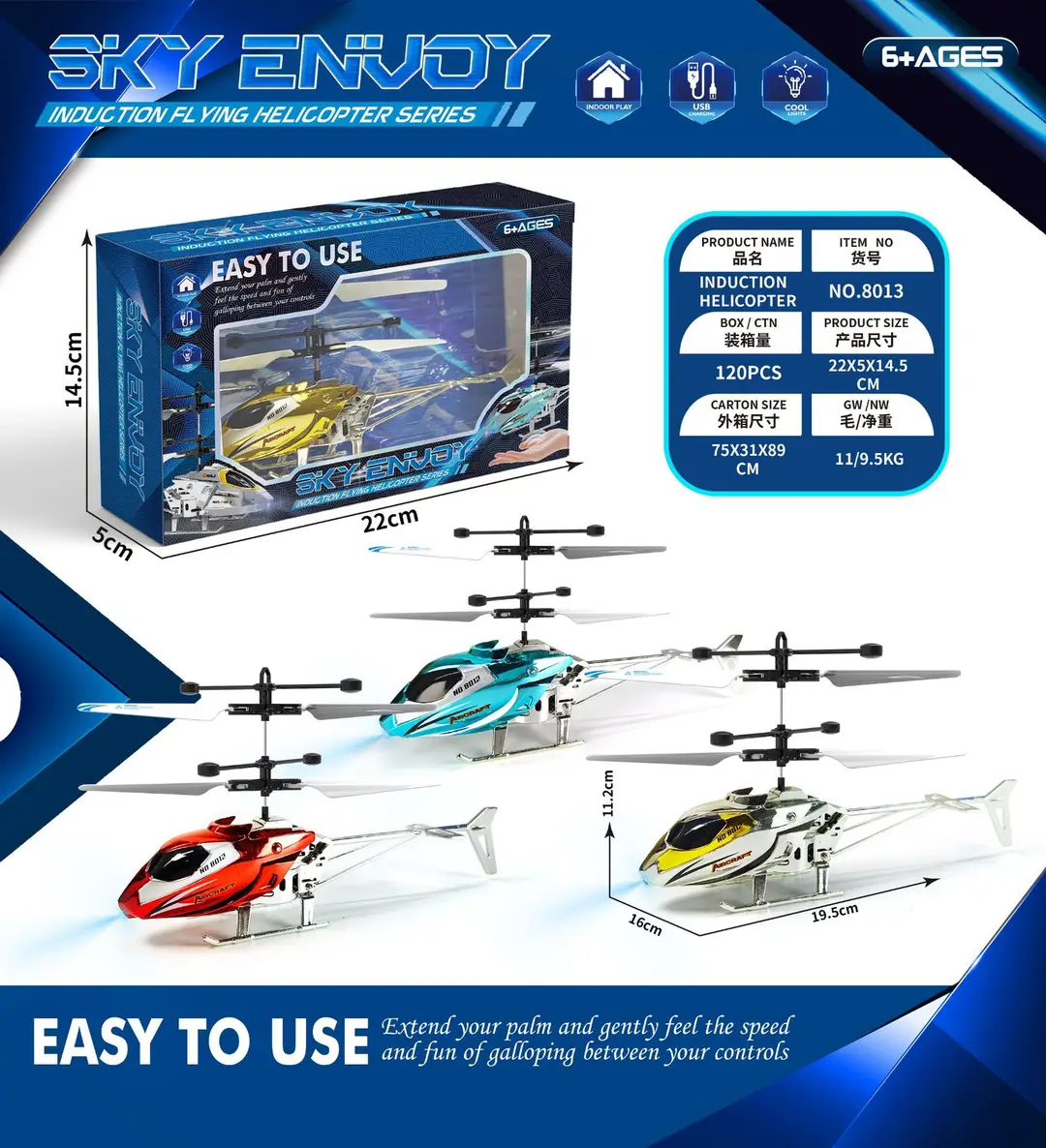 Cross-Border New Remote Control Aircraft Children's Palm Sensor Aircraft Two-Way Suspended Charging Animal Helicopter Toy
