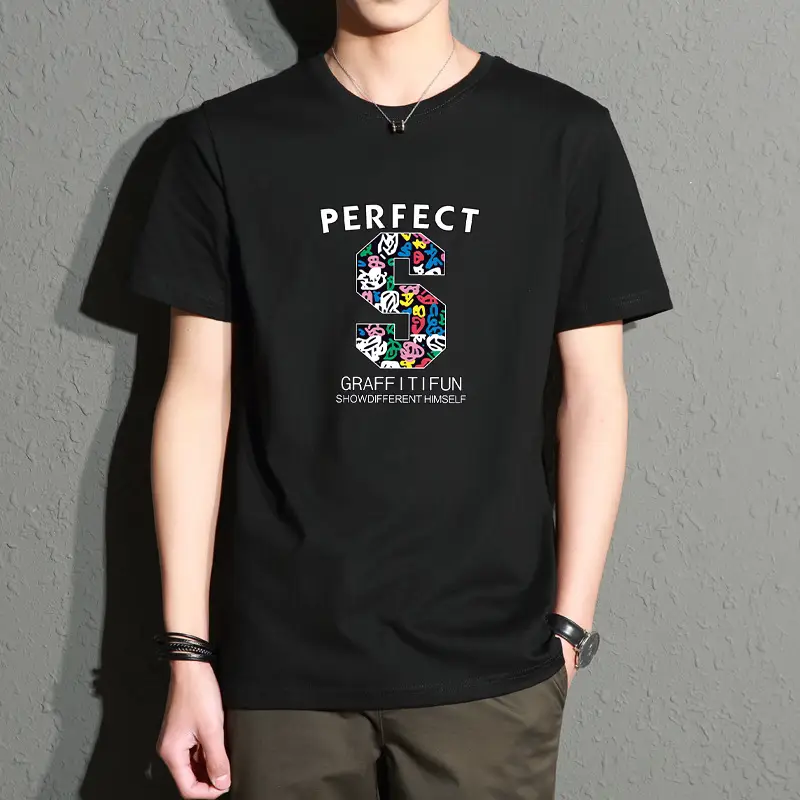 Men Printed T-Shirt White Slim Fit Large - Image 25