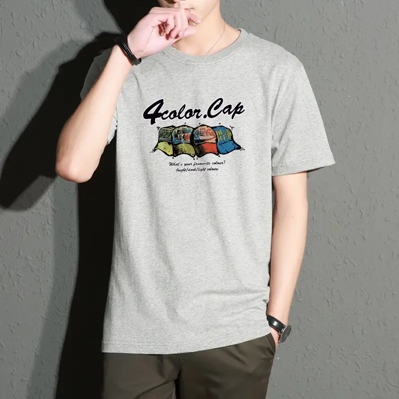 Men Printed T-Shirt White Slim Fit Large - Image 26