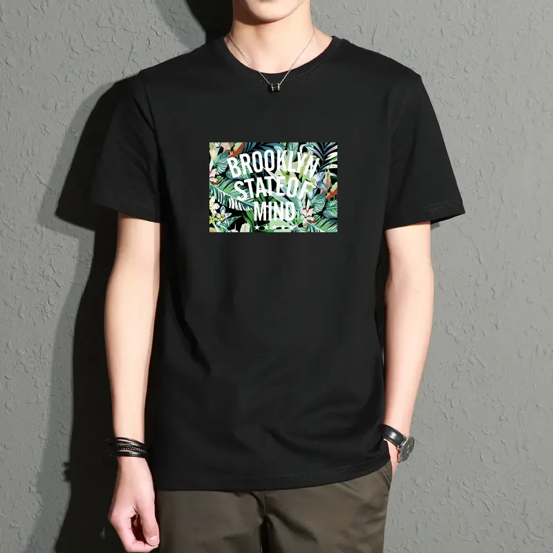 Men Printed T-Shirt White Slim Fit Large - Image 13