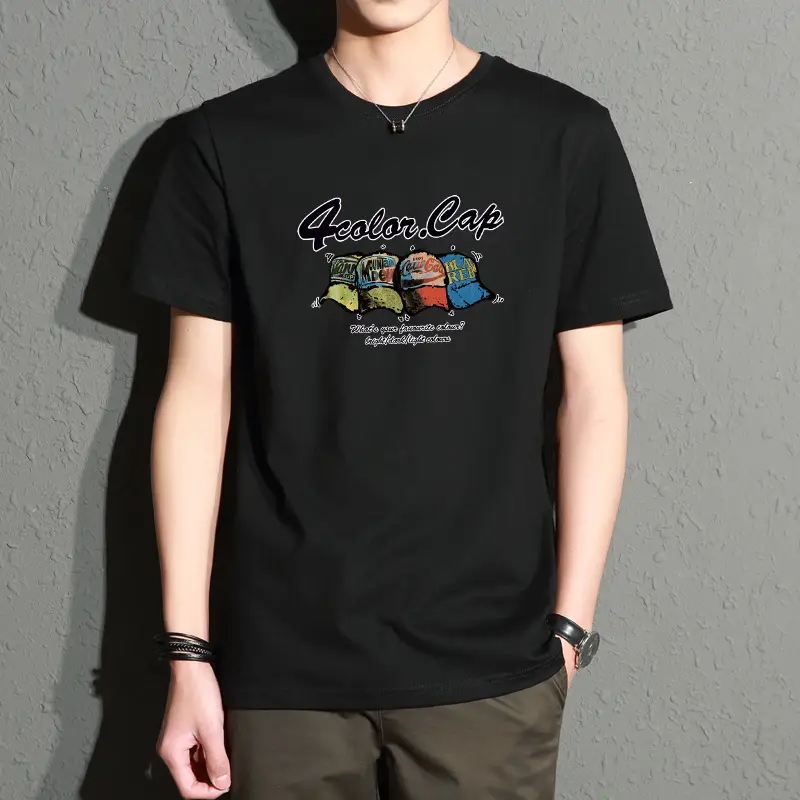 Men Printed T-Shirt White Slim Fit Large - Image 16