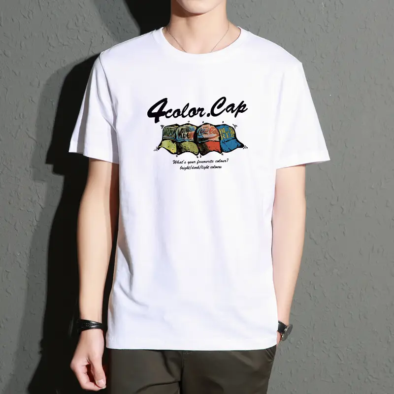 Men Printed T-Shirt White Slim Fit Large - Image 17