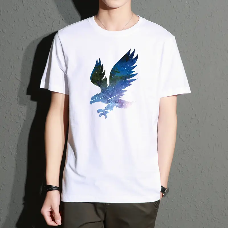 Men Printed T-Shirt White Slim Fit Large - Image 20