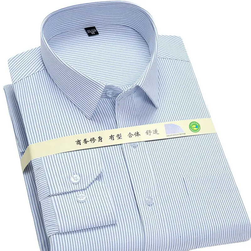Golden Shield Men's Pure White Long Sleeve Shirt