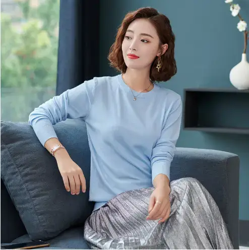 2024 Knitted Cross-border Ladies Sweater Purple - Image 17