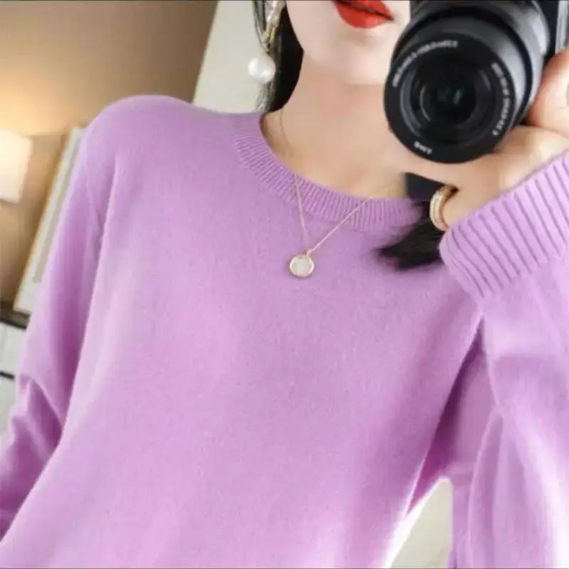 2024 Knitted Cross-border Ladies Sweater Purple - Image 19