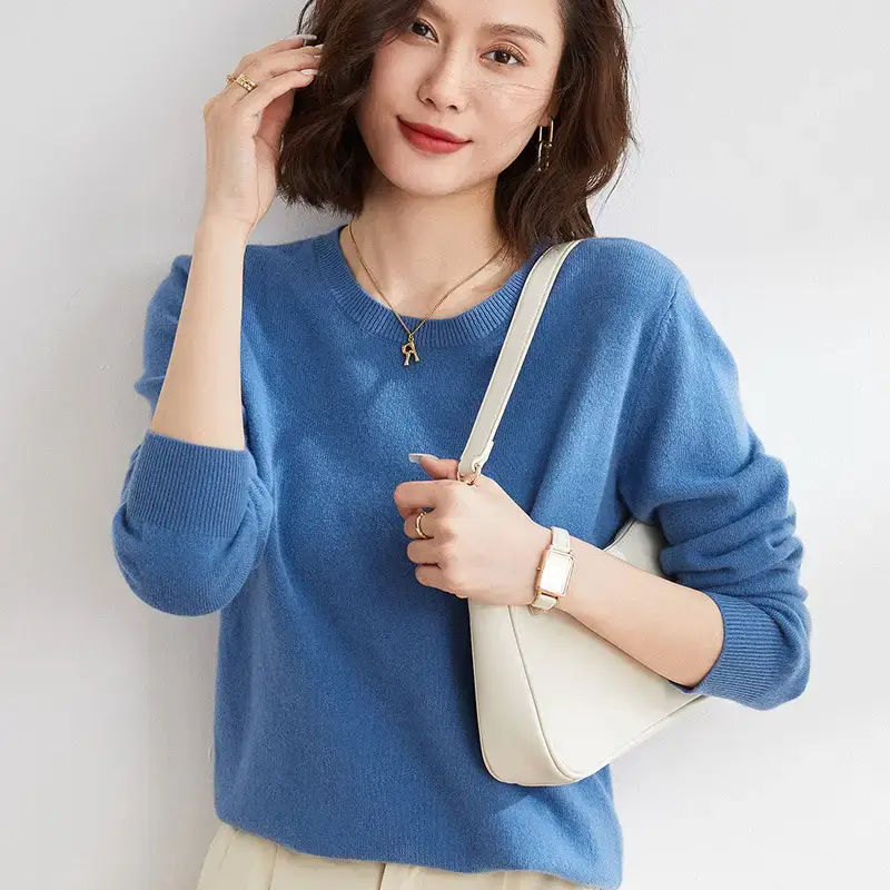 2024 Knitted Cross-border Ladies Sweater Purple - Image 6