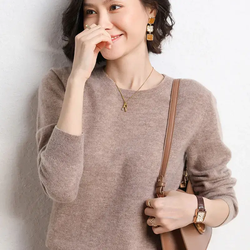 2024 Knitted Cross-border Ladies Sweater Purple - Image 8