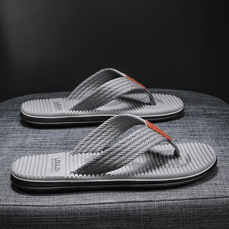 Men's Brown Rubber Flip Flops Plus Size Summer Slippers