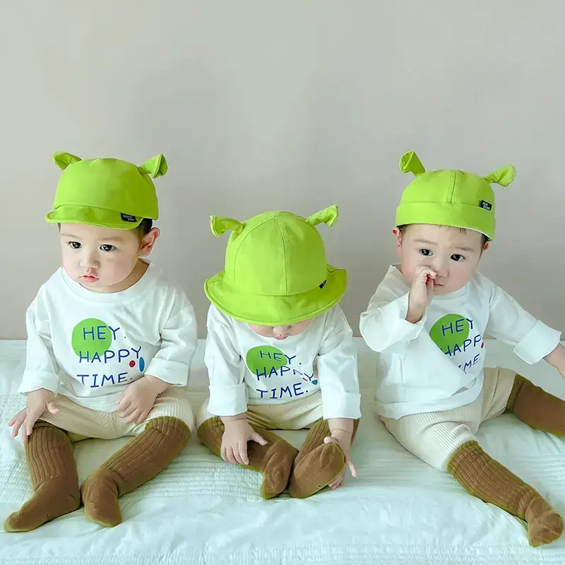 Green Fisherman Hat with Bear Ears for Kids - Image 10
