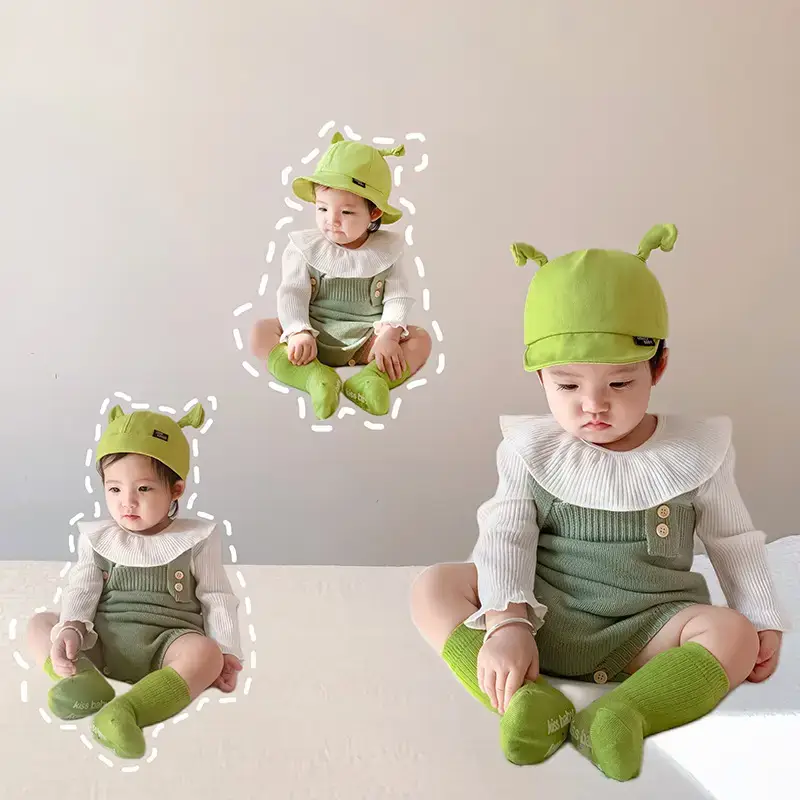 Green Fisherman Hat with Bear Ears for Kids - Image 11