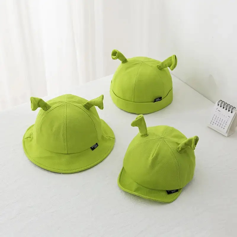Green Fisherman Hat with Bear Ears for Kids - Image 12