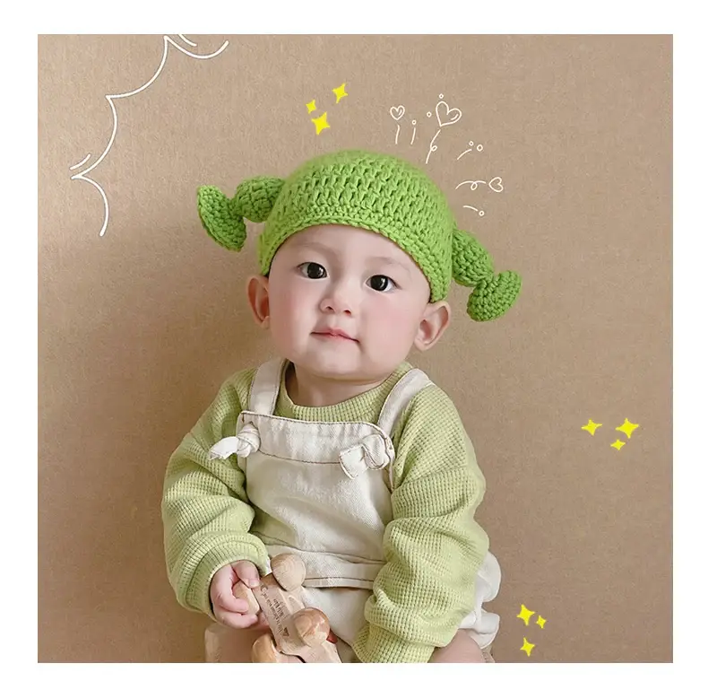 Green Fisherman Hat with Bear Ears for Kids — feature 2