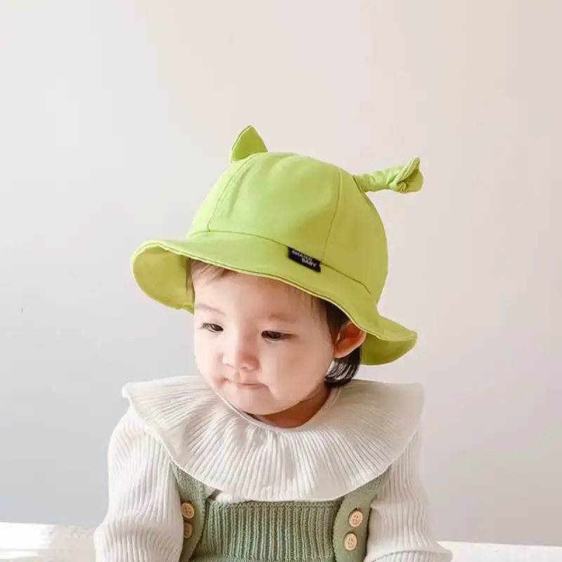 Green Fisherman Hat with Bear Ears for Kids - Image 2