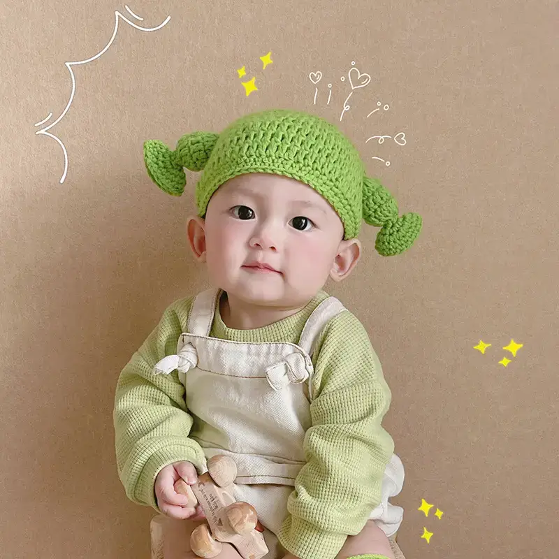 Green Fisherman Hat with Bear Ears for Kids - Image 7