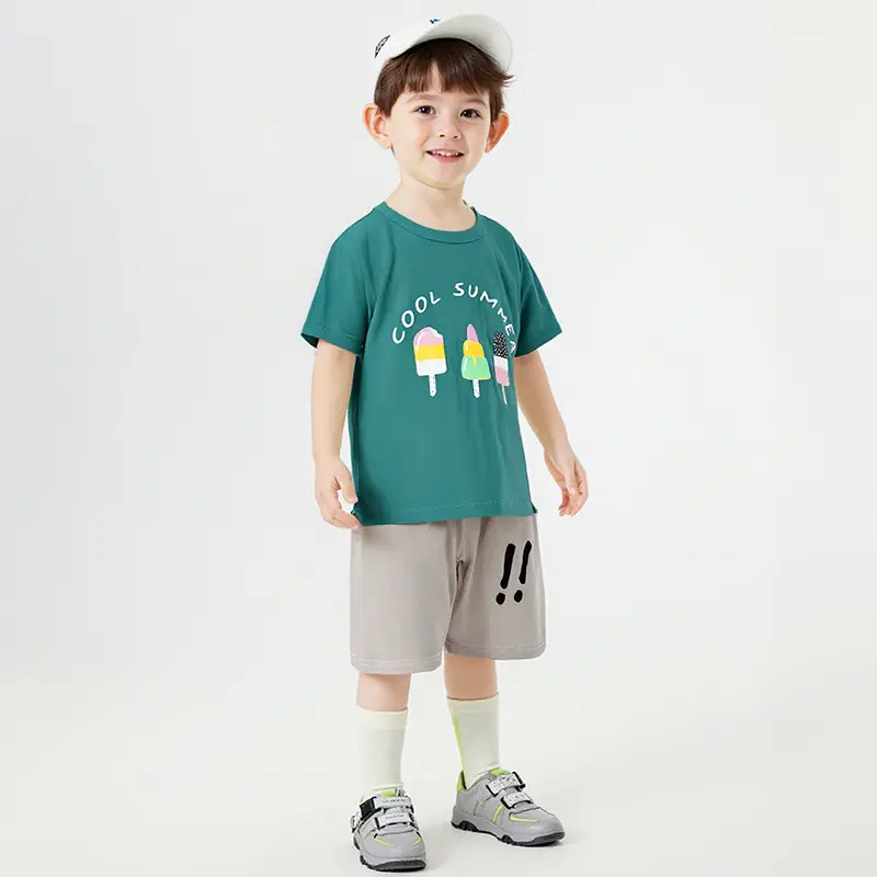 Girls Cotton T-Shirt Shorts Set Yellow New Summer - Image 14