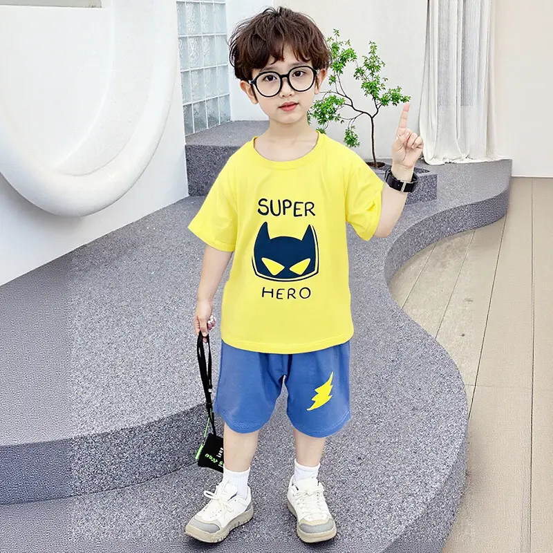 Girls Cotton T-Shirt Shorts Set Yellow New Summer - Image 18