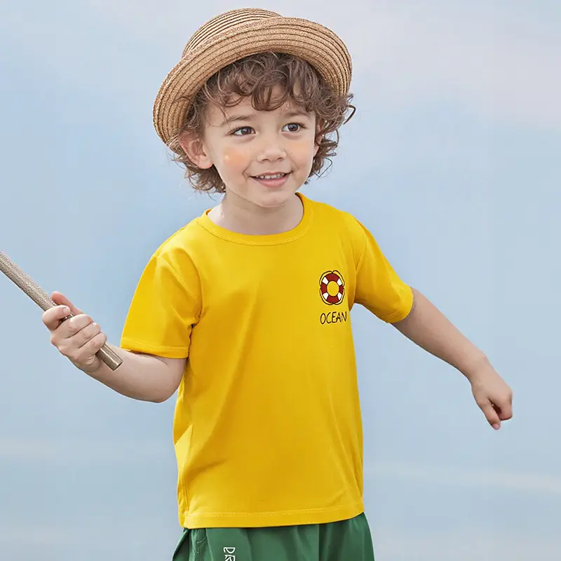 Girls Cotton T-Shirt Shorts Set Yellow New Summer - Image 9