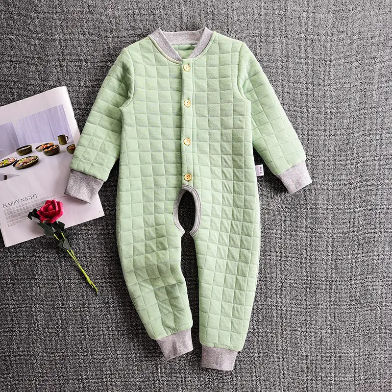 Baby Cotton Padded Jumpsuit Brown Large Size - Image 14