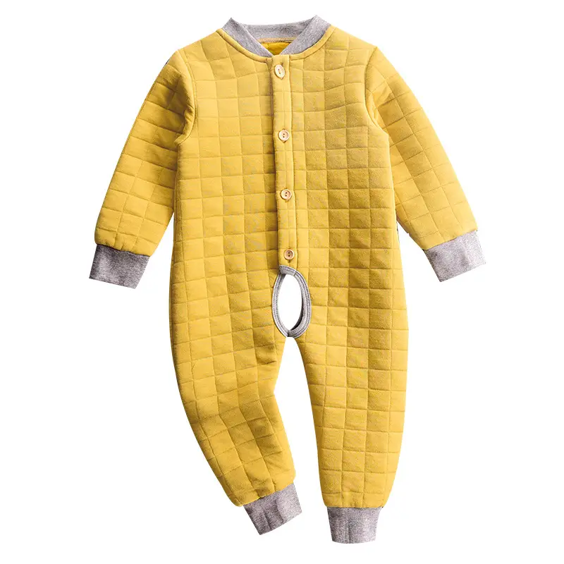 Baby Cotton Padded Jumpsuit Brown Large Size - Image 17