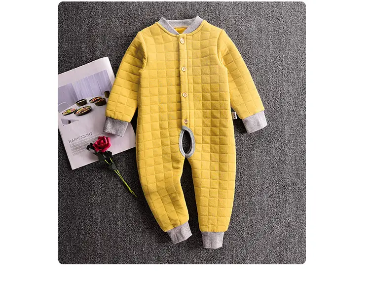 Baby Cotton Padded Jumpsuit Brown Large Size — feature 11
