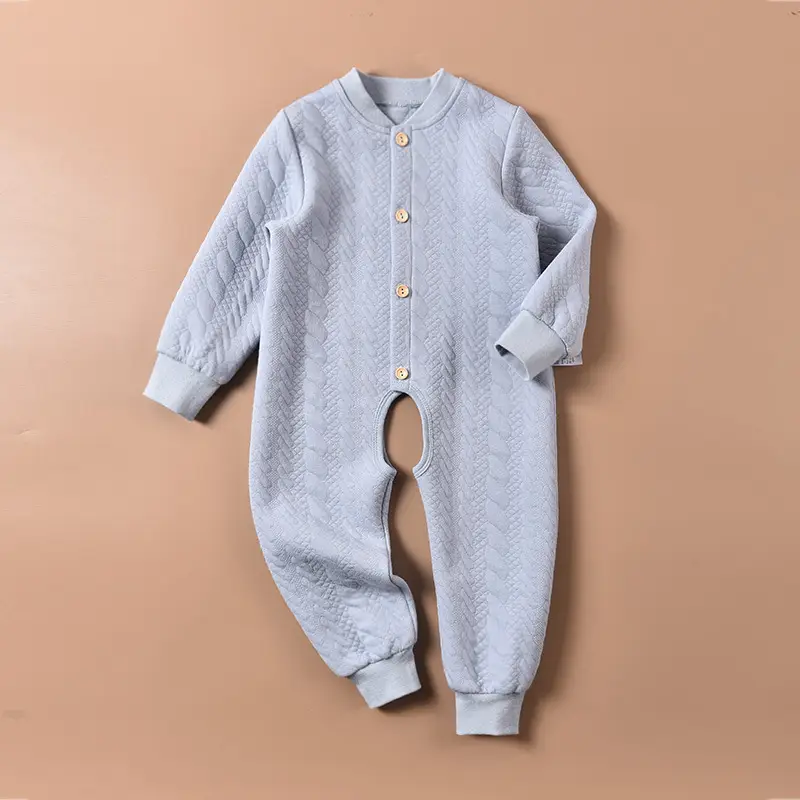 Baby Cotton Padded Jumpsuit Brown Large Size - Image 9