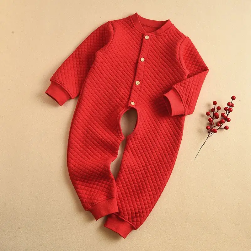 Baby Cotton Padded Jumpsuit Brown Large Size - Image 11