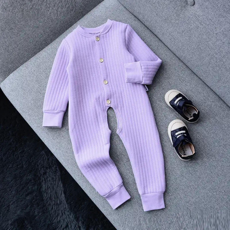 Baby Cotton Padded Jumpsuit Brown Large Size - Image 2