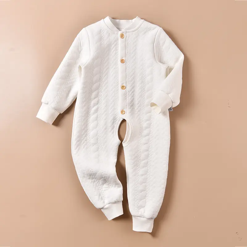 Baby Cotton Padded Jumpsuit Brown Large Size - Image 3