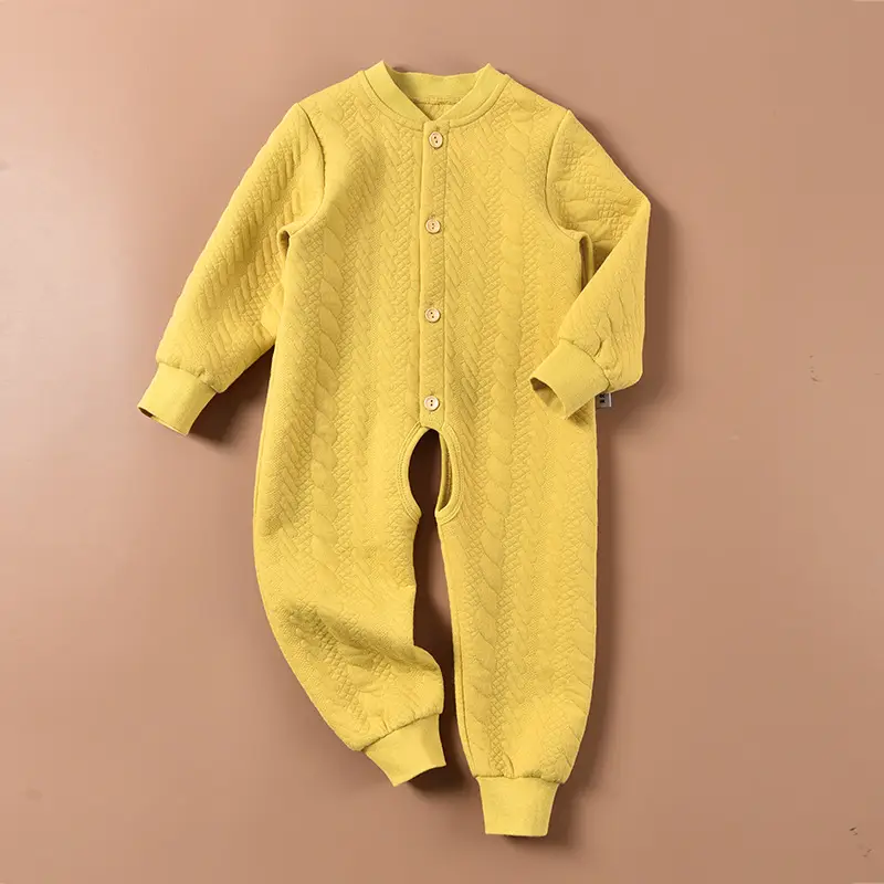 Baby Cotton Padded Jumpsuit Brown Large Size - Image 4