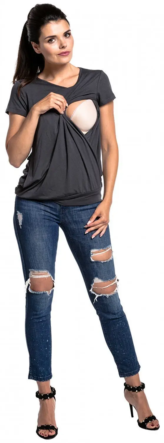 Maternity T-Shirt Round Neck Short Sleeve European American — feature 20
