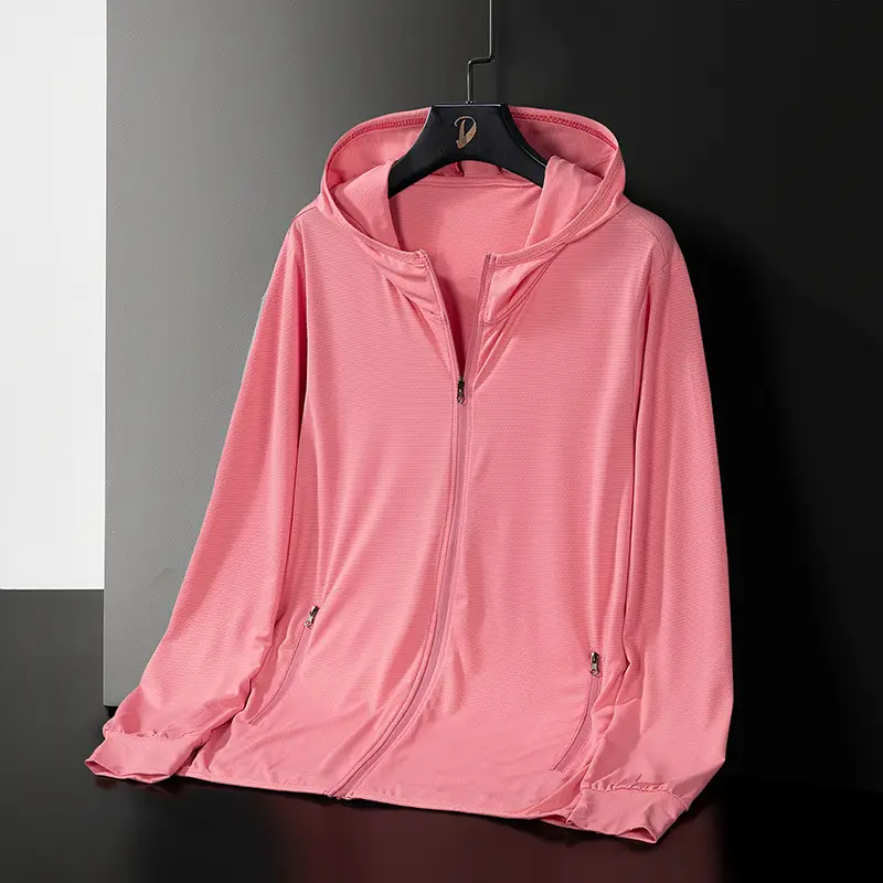 Men Hooded Sun Protection Jacket Light Gray 2023 - Image 2