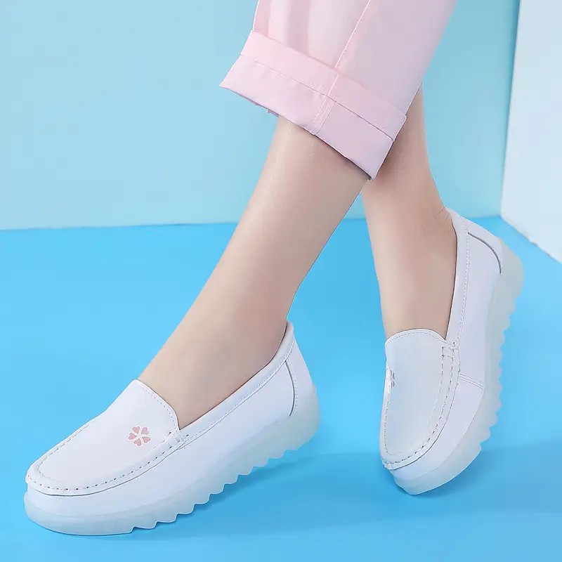 Ready Stock Nurse Shoes for Women, Spring and Summer, Soft Sole, Non-Slip, Breathable, Comfortable, White Thick Sole, Versatile Medical Work Shoes