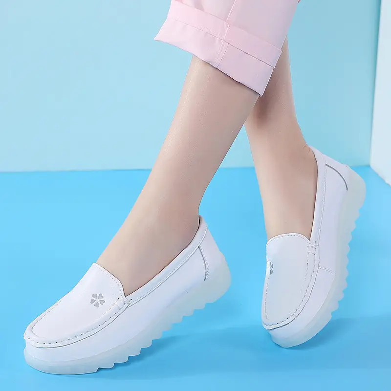 Ready Stock Nurse Shoes for Women, Spring and Summer, Soft Sole, Non-Slip, Breathable, Comfortable, White Thick Sole, Versatile Medical Work Shoes